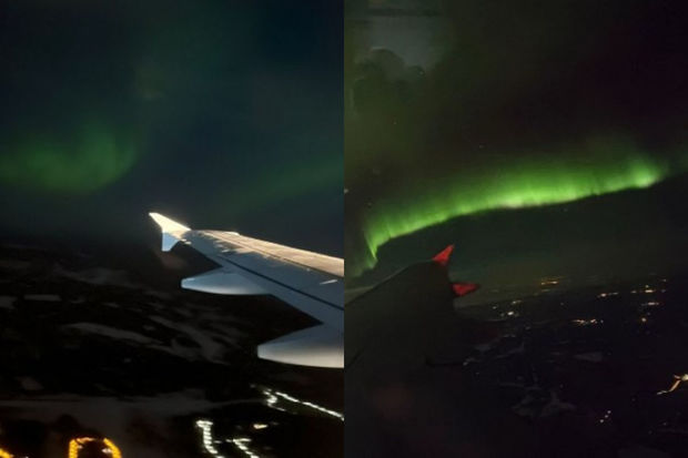 Pilot səmada sərnişinlərə “qütb parıltısı”nı göstərdi